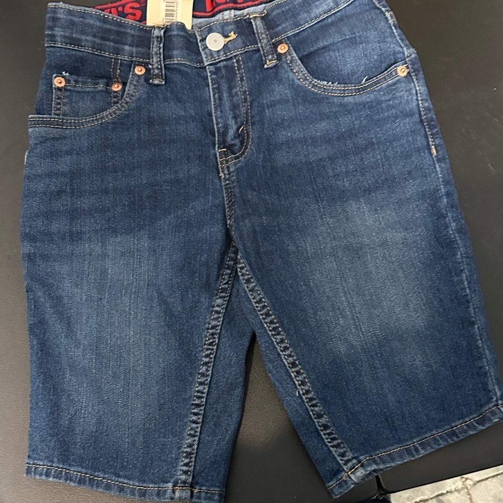 NWT. Levi's Kids Denim Shorts - Blue - Picture 3 of 6